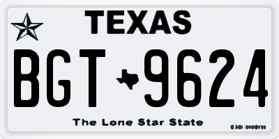TX license plate BGT9624