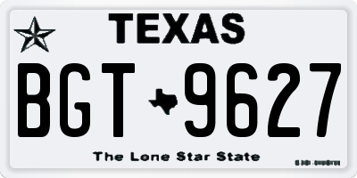 TX license plate BGT9627