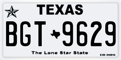TX license plate BGT9629