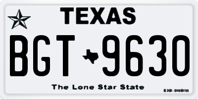 TX license plate BGT9630