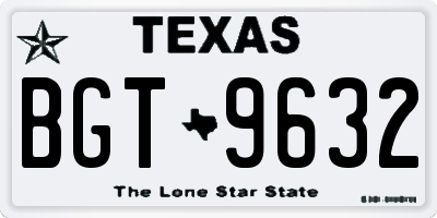 TX license plate BGT9632