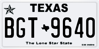 TX license plate BGT9640