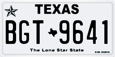 TX license plate BGT9641