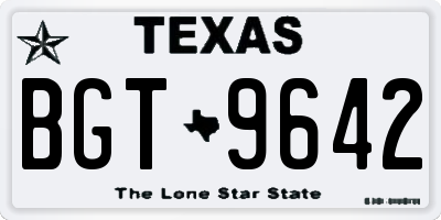 TX license plate BGT9642