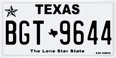 TX license plate BGT9644