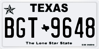TX license plate BGT9648