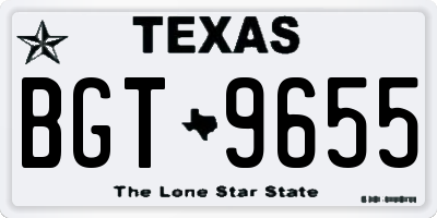 TX license plate BGT9655