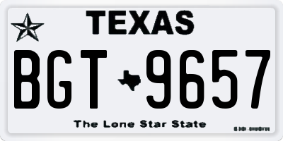TX license plate BGT9657