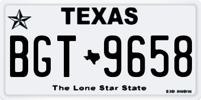 TX license plate BGT9658
