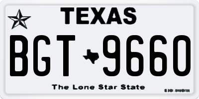 TX license plate BGT9660