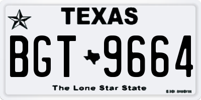 TX license plate BGT9664