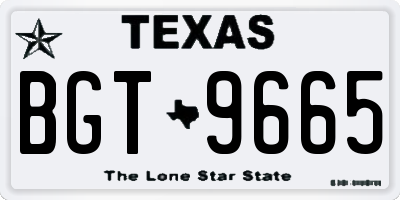 TX license plate BGT9665