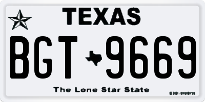TX license plate BGT9669