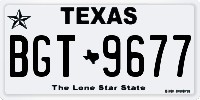 TX license plate BGT9677