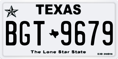 TX license plate BGT9679