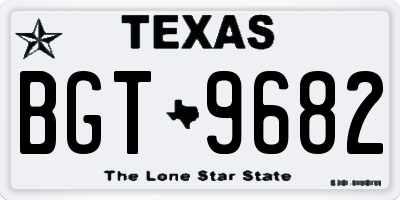 TX license plate BGT9682
