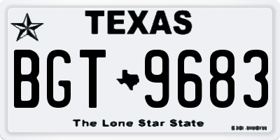 TX license plate BGT9683