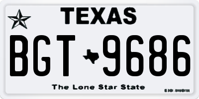 TX license plate BGT9686