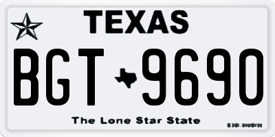 TX license plate BGT9690