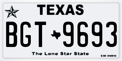 TX license plate BGT9693