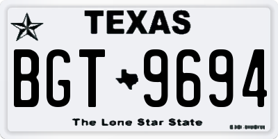 TX license plate BGT9694