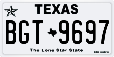 TX license plate BGT9697