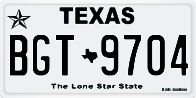 TX license plate BGT9704