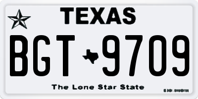TX license plate BGT9709