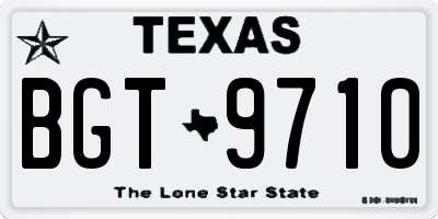 TX license plate BGT9710