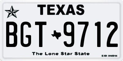 TX license plate BGT9712