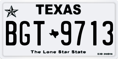 TX license plate BGT9713