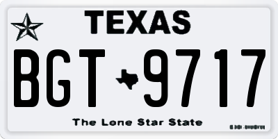 TX license plate BGT9717