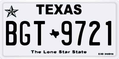 TX license plate BGT9721