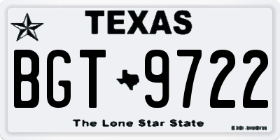 TX license plate BGT9722