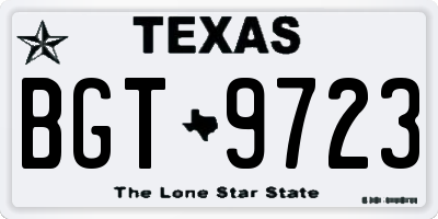 TX license plate BGT9723