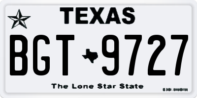 TX license plate BGT9727
