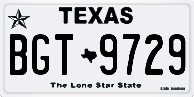 TX license plate BGT9729