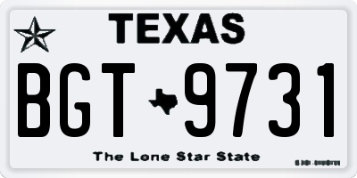 TX license plate BGT9731