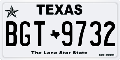 TX license plate BGT9732