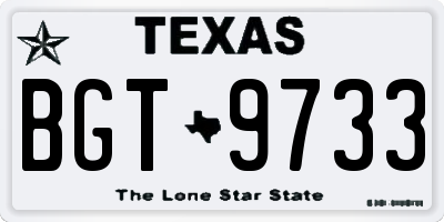 TX license plate BGT9733