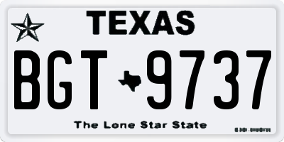 TX license plate BGT9737
