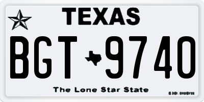 TX license plate BGT9740