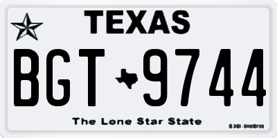 TX license plate BGT9744
