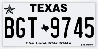 TX license plate BGT9745