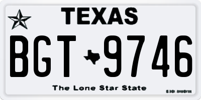 TX license plate BGT9746