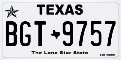 TX license plate BGT9757