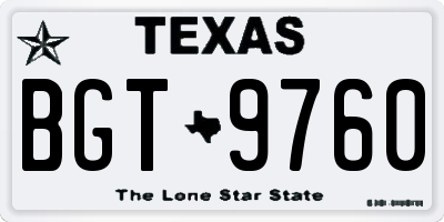 TX license plate BGT9760