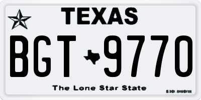 TX license plate BGT9770