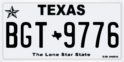TX license plate BGT9776