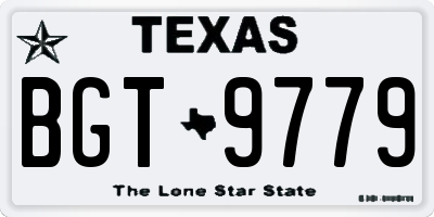 TX license plate BGT9779